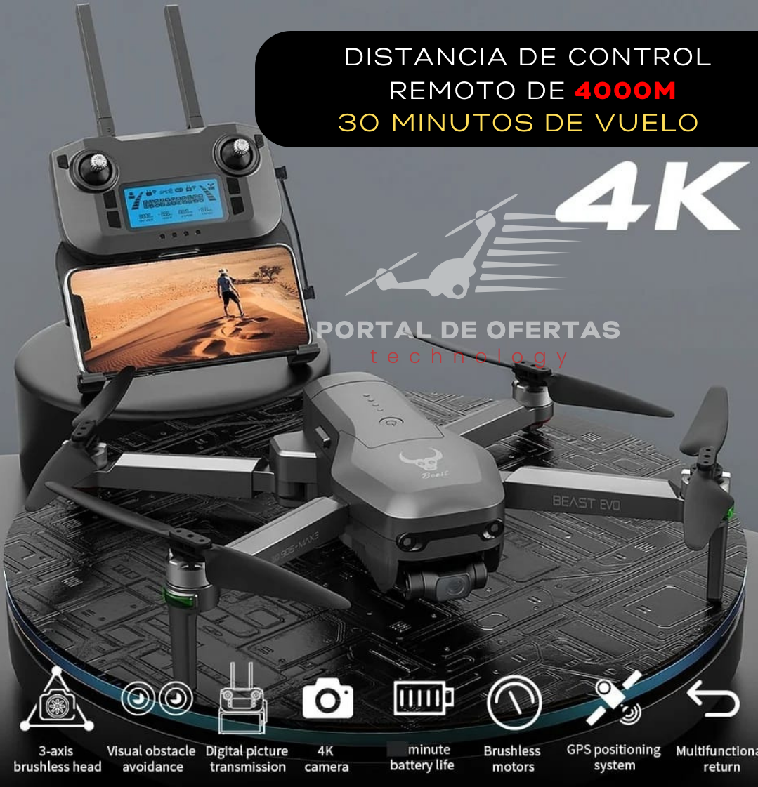 Drone SG906 Max3 4K - Vuelos Profesionales con GPS y largo alcance - 4Km