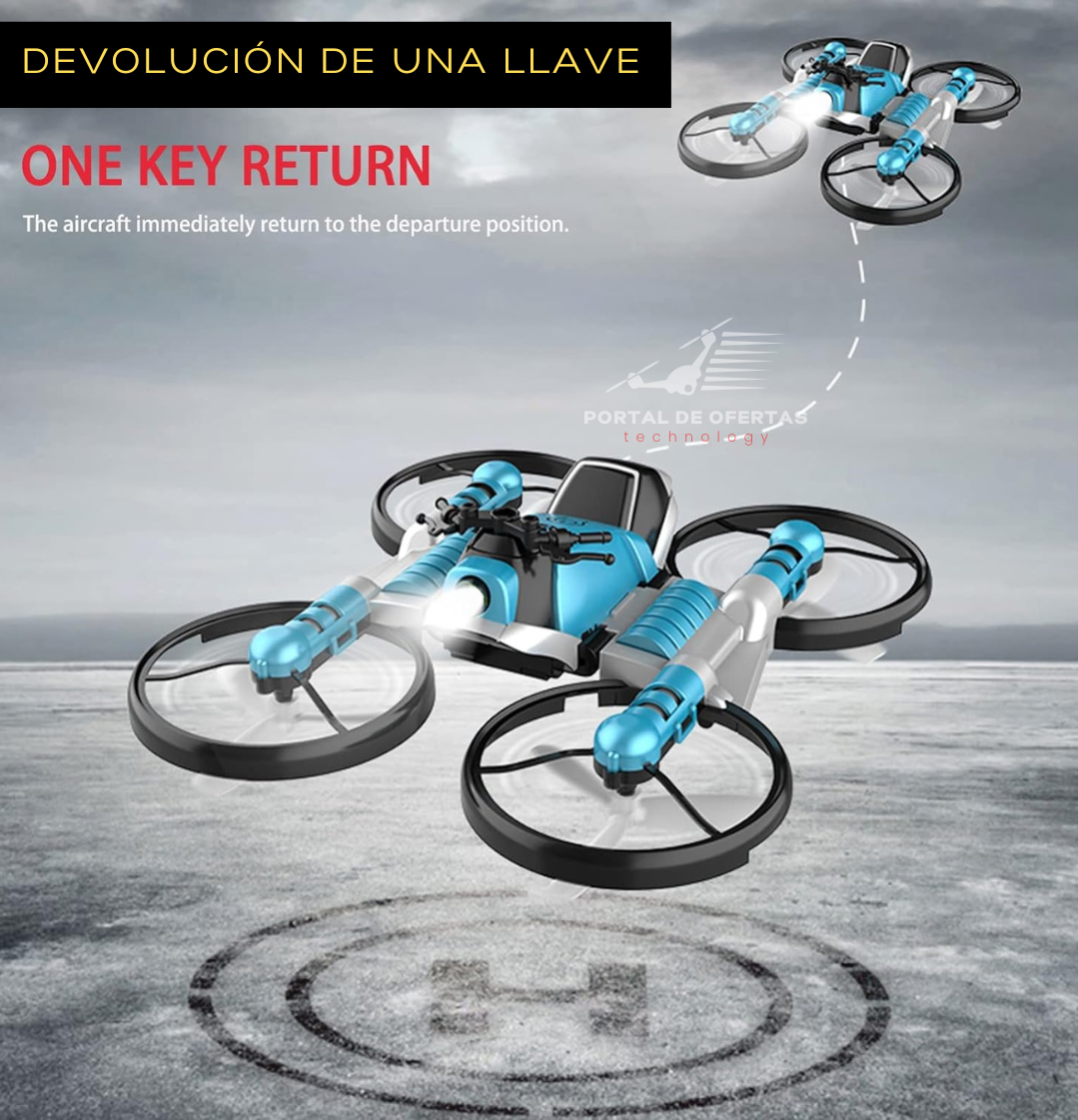 DRONE MOTOCICLETA 2 EN 1 CON CAMARA