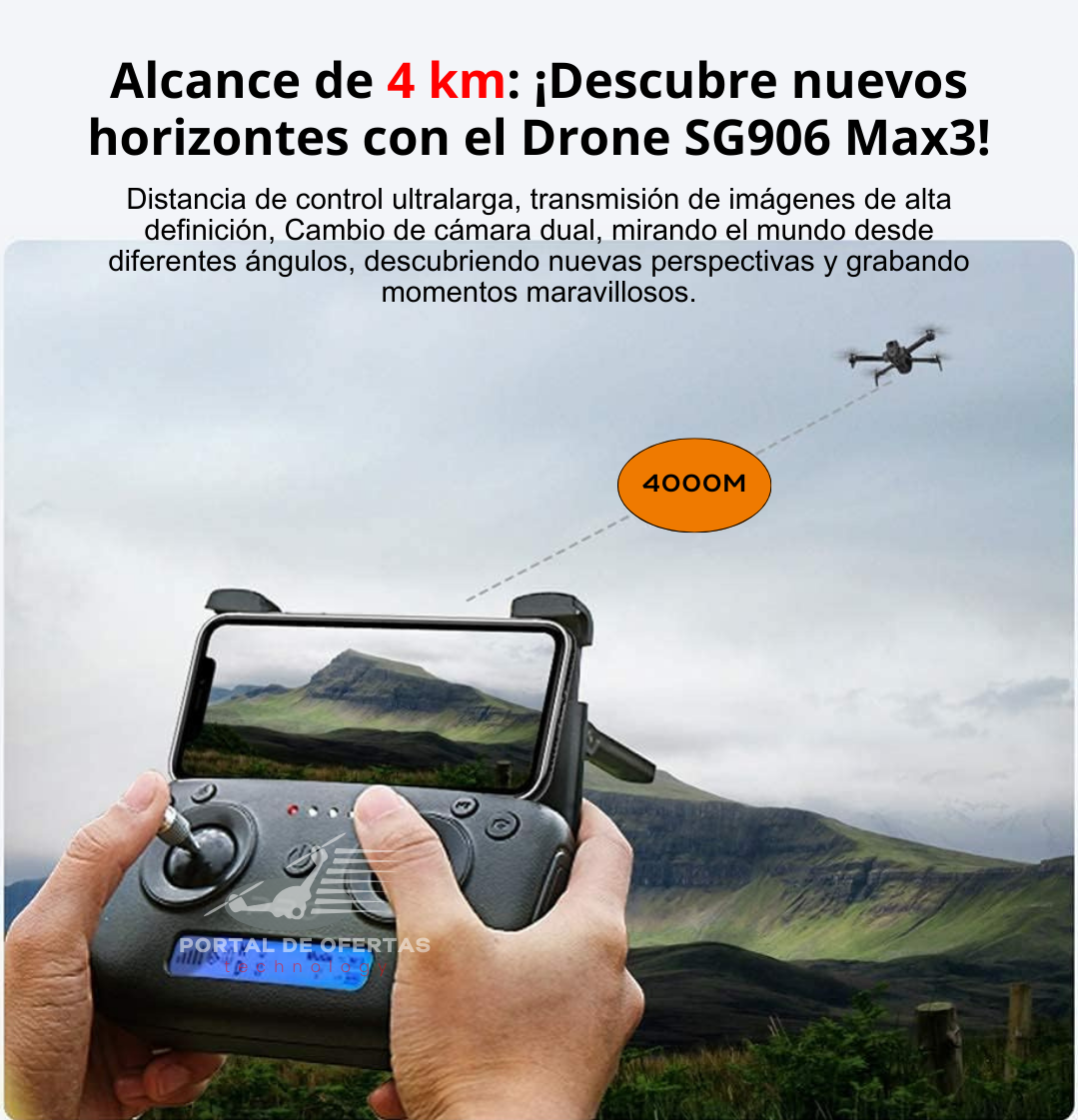 Drone SG906 Max3 4K - Vuelos Profesionales con GPS y largo alcance - 4Km