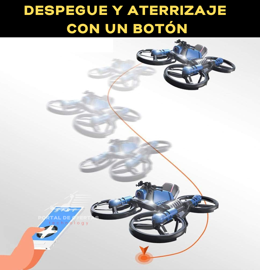 DRONE MOTOCICLETA 2 EN 1 CON CAMARA