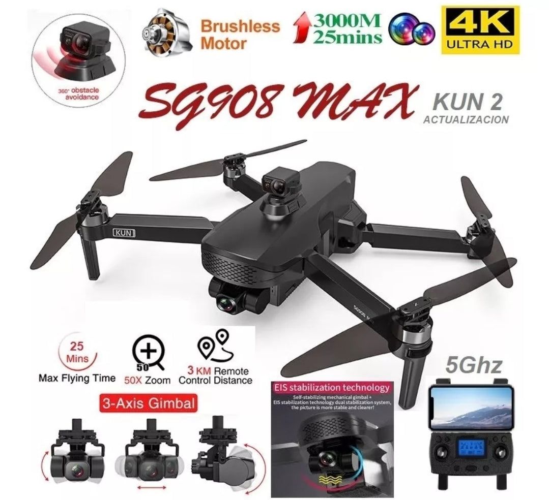 Drone SG908 Max 4K - Vuelos Profesionales con GPS - 3Km